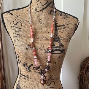 Chico's Pink and Brown Necklace